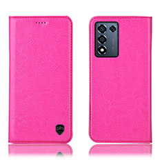 Funda de Cuero Cartera con Soporte Carcasa H04P para Oppo K9S 5G Rosa Roja