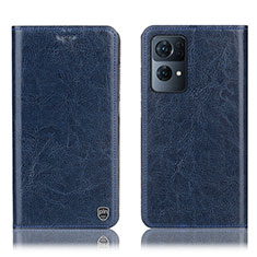 Funda de Cuero Cartera con Soporte Carcasa H04P para Oppo Reno7 Pro 5G Azul