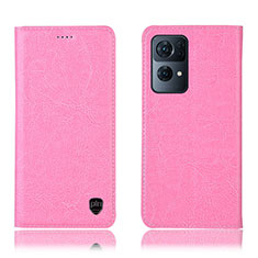 Funda de Cuero Cartera con Soporte Carcasa H04P para Oppo Reno7 Pro 5G Rosa