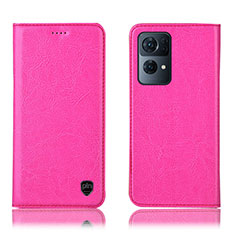 Funda de Cuero Cartera con Soporte Carcasa H04P para Oppo Reno7 Pro 5G Rosa Roja