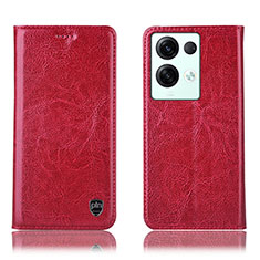 Funda de Cuero Cartera con Soporte Carcasa H04P para Oppo Reno8 Pro+ Plus 5G Rojo