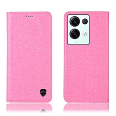 Funda de Cuero Cartera con Soporte Carcasa H04P para Oppo Reno9 Pro+ Plus 5G Rosa