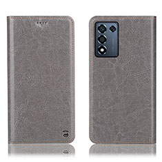 Funda de Cuero Cartera con Soporte Carcasa H04P para Realme Q3s 5G Gris