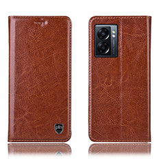 Funda de Cuero Cartera con Soporte Carcasa H04P para Realme V23i 5G Marron Claro