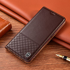 Funda de Cuero Cartera con Soporte Carcasa H04P para Samsung Galaxy S21 5G Marron