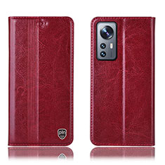 Funda de Cuero Cartera con Soporte Carcasa H04P para Xiaomi Mi 12 Lite 5G Rojo