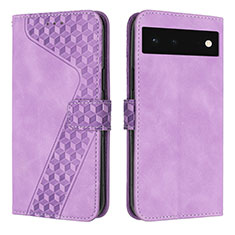 Funda de Cuero Cartera con Soporte Carcasa H04X para Google Pixel 6 5G Morado