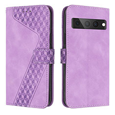 Funda de Cuero Cartera con Soporte Carcasa H04X para Google Pixel 7 Pro 5G Morado