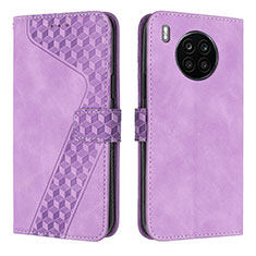 Funda de Cuero Cartera con Soporte Carcasa H04X para Huawei Honor 50 Lite Morado