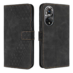 Funda de Cuero Cartera con Soporte Carcasa H04X para Huawei Honor 50 Pro 5G Negro