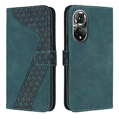 Funda de Cuero Cartera con Soporte Carcasa H04X para Huawei Honor 50 Pro 5G Verde