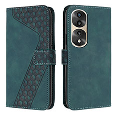 Funda de Cuero Cartera con Soporte Carcasa H04X para Huawei Honor 70 Pro+ Plus 5G Verde