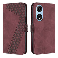 Funda de Cuero Cartera con Soporte Carcasa H04X para Huawei Honor X5 Plus Morado