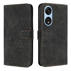 Funda de Cuero Cartera con Soporte Carcasa H04X para Huawei Honor X5 Plus Negro