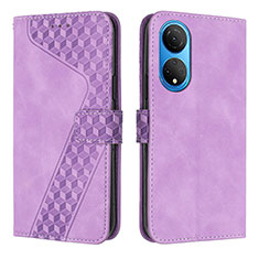 Funda de Cuero Cartera con Soporte Carcasa H04X para Huawei Honor X7 Morado