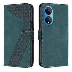 Funda de Cuero Cartera con Soporte Carcasa H04X para Huawei Honor X7 Verde