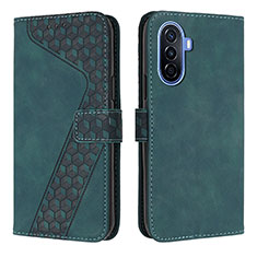 Funda de Cuero Cartera con Soporte Carcasa H04X para Huawei Nova Y70 Plus Verde