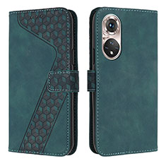 Funda de Cuero Cartera con Soporte Carcasa H04X para Huawei P50 Pro Verde