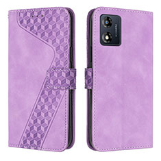 Funda de Cuero Cartera con Soporte Carcasa H04X para Motorola Moto E13 Morado