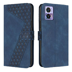 Funda de Cuero Cartera con Soporte Carcasa H04X para Motorola Moto Edge 30 Lite 5G Azul