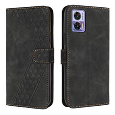 Funda de Cuero Cartera con Soporte Carcasa H04X para Motorola Moto Edge 30 Neo 5G Negro