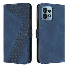 Funda de Cuero Cartera con Soporte Carcasa H04X para Motorola Moto Edge 40 Pro 5G Azul