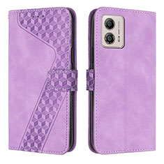 Funda de Cuero Cartera con Soporte Carcasa H04X para Motorola Moto G53 5G Morado