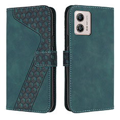 Funda de Cuero Cartera con Soporte Carcasa H04X para Motorola Moto G53 5G Verde