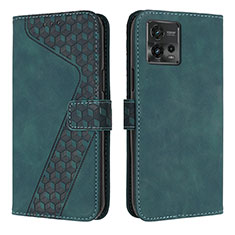 Funda de Cuero Cartera con Soporte Carcasa H04X para Motorola Moto G72 Verde