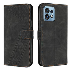 Funda de Cuero Cartera con Soporte Carcasa H04X para Motorola Moto X40 5G Negro