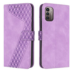 Funda de Cuero Cartera con Soporte Carcasa H04X para Nokia G11 Morado