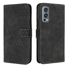 Funda de Cuero Cartera con Soporte Carcasa H04X para OnePlus Nord 2 5G Negro