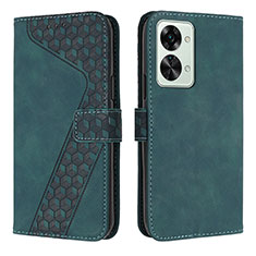 Funda de Cuero Cartera con Soporte Carcasa H04X para OnePlus Nord 2T 5G Verde