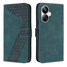 Funda de Cuero Cartera con Soporte Carcasa H04X para Realme 10 Pro+ Plus 5G Verde