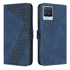 Funda de Cuero Cartera con Soporte Carcasa H04X para Realme 8 4G Azul