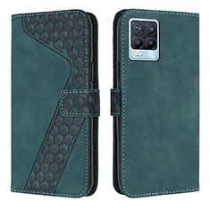 Funda de Cuero Cartera con Soporte Carcasa H04X para Realme 8 Pro Verde