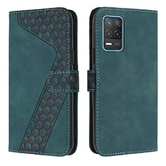 Funda de Cuero Cartera con Soporte Carcasa H04X para Realme 9 5G India Verde