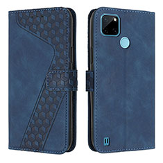 Funda de Cuero Cartera con Soporte Carcasa H04X para Realme C21Y Azul