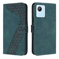 Funda de Cuero Cartera con Soporte Carcasa H04X para Realme C30 Verde