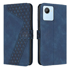 Funda de Cuero Cartera con Soporte Carcasa H04X para Realme C30s Azul