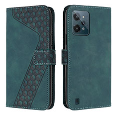 Funda de Cuero Cartera con Soporte Carcasa H04X para Realme C31 Verde