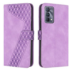 Funda de Cuero Cartera con Soporte Carcasa H04X para Realme GT Master 5G Morado