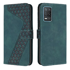 Funda de Cuero Cartera con Soporte Carcasa H04X para Realme Narzo 30 5G Verde