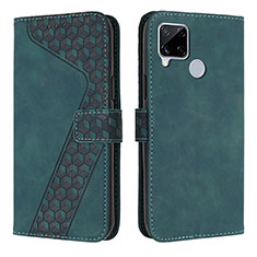 Funda de Cuero Cartera con Soporte Carcasa H04X para Realme Narzo 30A Verde