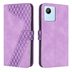 Funda de Cuero Cartera con Soporte Carcasa H04X para Realme Narzo 50i Prime Morado