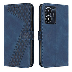 Funda de Cuero Cartera con Soporte Carcasa H04X para Vivo Y02S Azul