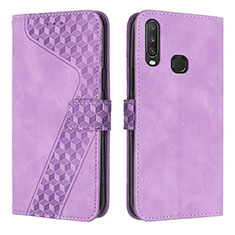 Funda de Cuero Cartera con Soporte Carcasa H04X para Vivo Y11 Morado