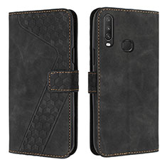 Funda de Cuero Cartera con Soporte Carcasa H04X para Vivo Y11 Negro