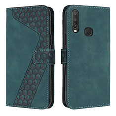 Funda de Cuero Cartera con Soporte Carcasa H04X para Vivo Y11 Verde