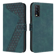 Funda de Cuero Cartera con Soporte Carcasa H04X para Vivo Y11s Verde